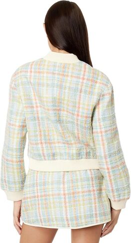 English Factory Plaid Boucle Bomber Jacket Multi LG in Saudi Arabia