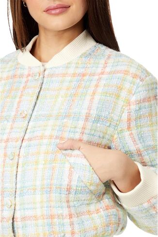 English Factory Plaid Boucle Bomber Jacket Multi LG in Saudi Arabia