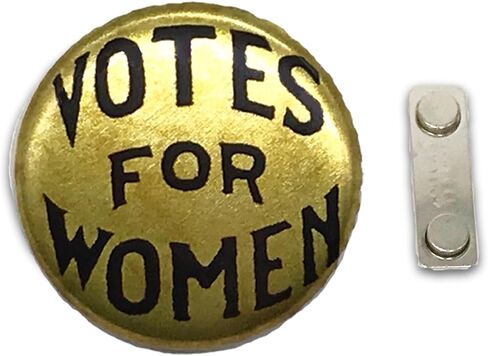 Suffrage 2.5 Inch Antiqued VOTES FOR WOMEN Button with Cloth Friendly Magnet in Gift Box in Kuwait