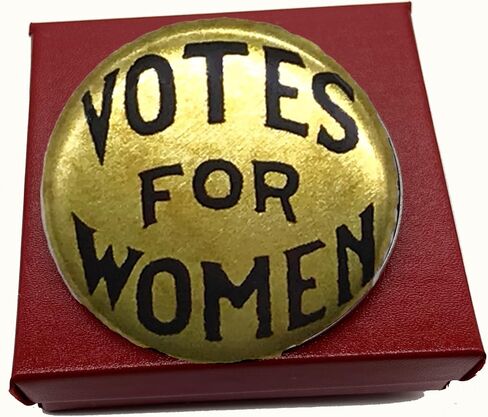 Suffrage 2.5 Inch Antiqued VOTES FOR WOMEN Button with Cloth Friendly Magnet in Gift Box in Kuwait