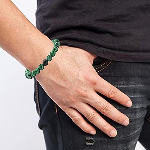 inenimartj 2pcs الملكيت الهيماتيت الأسود سبج سوار للرجال النساء، ومكافحة تورم أسود سبج الكاحل سوار، عين النمر سوار حماية ثلاثية، ومكافحة القلق اليوغا الخرز سوار in Saudi Arabia