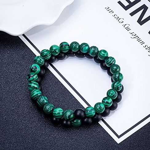 inenimartj 2pcs الملكيت الهيماتيت الأسود سبج سوار للرجال النساء، ومكافحة تورم أسود سبج الكاحل سوار، عين النمر سوار حماية ثلاثية، ومكافحة القلق اليوغا الخرز سوار in Saudi Arabia
