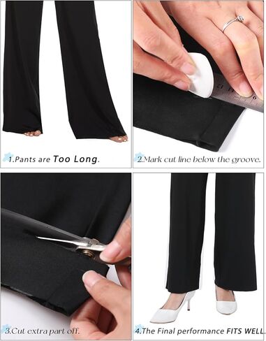 Tapata Womens Casual Loose Wide Leg Pants Tall 34" High Waisted Tie Yoga Pants with Pockets Workout Lounge Trousers, Black,M in Kuwait