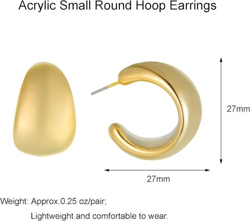 RUOFFETA Acrylic Small Round Hoop Earrings, Lightweight Open Hoops Candy Color Hoop Earrings for Women Girls in Kuwait