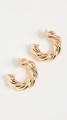 By Adina Eden Women's Wide Twisted Rope Hollow Hoop Earrings in Kuwait