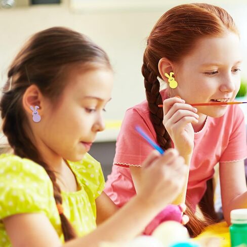 Whaline 6 أزواج عيد الفصح الاكريليك القرط ترصيع الأرنب الأرنب على شكل أقراط أقراط ملونة للنساء الربيع حفلة عيد ميلاد مجوهرات هدية الملحقات in Saudi Arabia