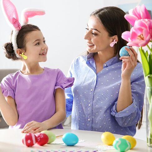Whaline 6 أزواج عيد الفصح الاكريليك القرط ترصيع الأرنب الأرنب على شكل أقراط أقراط ملونة للنساء الربيع حفلة عيد ميلاد مجوهرات هدية الملحقات in Saudi Arabia