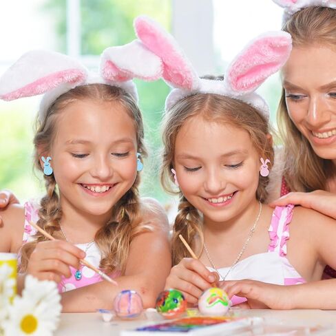 Whaline 6 أزواج عيد الفصح الاكريليك القرط ترصيع الأرنب الأرنب على شكل أقراط أقراط ملونة للنساء الربيع حفلة عيد ميلاد مجوهرات هدية الملحقات in Saudi Arabia