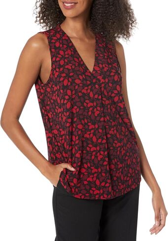 Anne Klein Women's Printed Pleat Front Knit Shell in Saudi Arabia