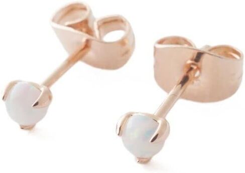HONEYCAT Tiny Opal Orb Solitaire Studs in Gold, Rose Gold, or Silver | Minimalist, Delicate Jewelry in Saudi Arabia