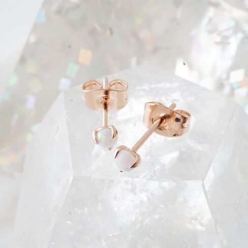 HONEYCAT Tiny Opal Orb Solitaire Studs in Gold, Rose Gold, or Silver | Minimalist, Delicate Jewelry in Saudi Arabia