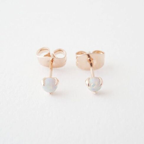 HONEYCAT Tiny Opal Orb Solitaire Studs in Gold, Rose Gold, or Silver | Minimalist, Delicate Jewelry in Saudi Arabia