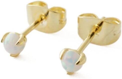 HONEYCAT Tiny Opal Orb Solitaire Studs in Gold, Rose Gold, or Silver | Minimalist, Delicate Jewelry in Saudi Arabia
