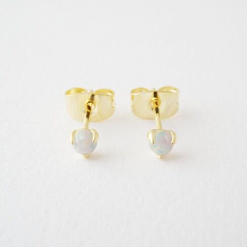 HONEYCAT Tiny Opal Orb Solitaire Studs in Gold, Rose Gold, or Silver | Minimalist, Delicate Jewelry in Saudi Arabia