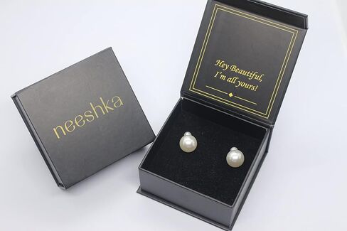 اقراط دبوسية مزدوجة الجوانب من اللؤلؤ الصناعي للنساء من نيشكا، اقراط مرصعة باللؤلؤ على الوجهين للفتيات تحب بلا حدود، نحاس، بدون احجار كريمة, النحاس, لا أحجار كريمة in Kuwait