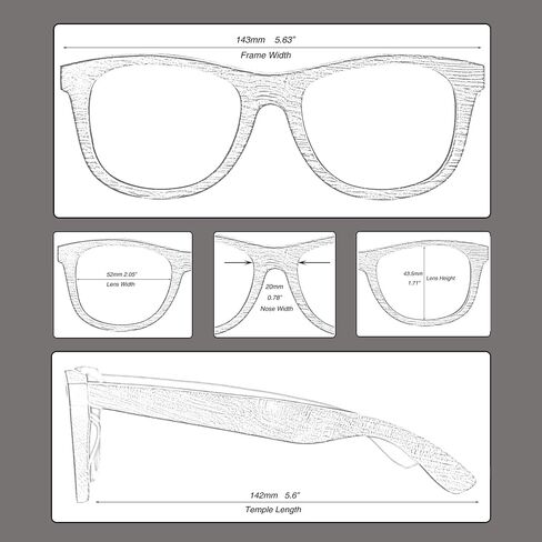 C3 Handmade Natural Wood polarized lens Sunglasses for Men and Women for Traveling Driving and Gift in Saudi Arabia