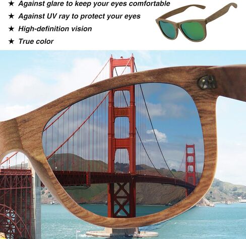 C3 Handmade Natural Wood polarized lens Sunglasses for Men and Women for Traveling Driving and Gift in Saudi Arabia