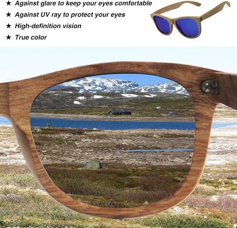 C3 Handmade Natural Wood polarized lens Sunglasses for Men and Women for Traveling Driving and Gift in Saudi Arabia