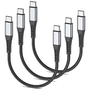 6 inch Short USB C Cable, 3 Pack 0.5ft 60W USB A to USB C Charger Cable Fast Charging Type C Cord Braided USB 2.0 Android Compatible with iPhone 15 Pro Max, Samsung Galaxy S23 Ultra, Google Pixe