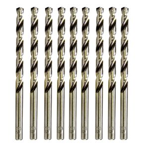 MAXTOOL 1/8" 10pcs Identical Jobber Length Drills HSS M2 Twist Drill Bits Fully Ground Bright Straight Shank Drills; JBF02W13R08P10