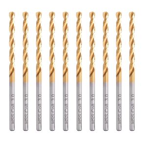 M42 Cobalt Drill Bit Set,Metric Drill bit Set（2mm-8mm,10PCS）, Metal Drill bit Set for Steel, Titanium Coated HSS-Co Metal Drill bit Set for Steel,Stainless Steel,Bolt and Stud Removing