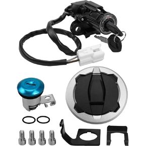 Upgrade Ignition Switch Fuel Gas Cap Seat Lock Set Replacement Fits for Kawasaki NINJA400 EX400 Z400 2018 2019 2020 2021 2022 2023