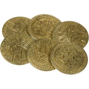 Early English Kings Themed Prop Coins - 35mm 6 Gold Replica Coins - Historical Prop and Novelty Coins