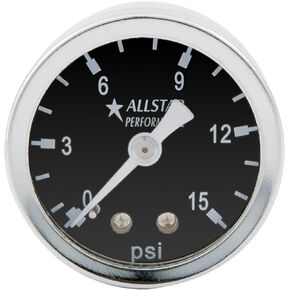 Allstar Performance ALL80210 0-15 PSI 1-1/2" Dry Type Shockproof Pressure Gauge