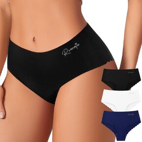 Annenmy Soft Stretch Bikini Underwear High Waisted Seamless Underwear No Show Panties Silky Hipster Breathable Brief 3 Pack