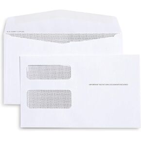 25 1099 MISC Tax Envelopes - Designed for Printed 1099 Laser Forms from QuickBooks or Similar Tax Software - 5 5/8 Inch x 9 Inch, Gummed Flap, 25 Form Envelopes
