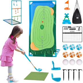 مجموعة ألعاب الجولف اللاصقة للأطفال 2 في 1 - لعبة كرة السلم ومجموعة ألعاب الجولف للأطفال في الفناء الخلفي - نوادي الجولف للأطفال القابلة للتعديل - ألعاب رياضية داخلية وخارجية للأطفال هدية in Kuwait