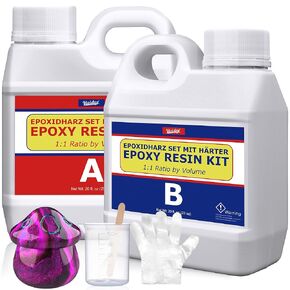 Epoxy Resin - 48oz Crystal Clear Epoxy Resin Kit for Casting and Coating, Table Tops - Bubble Free Fast Curing 2 Part Art Resin for Jewelry Making, Wood, Resin Molds, Countertop, River Table, Crafts