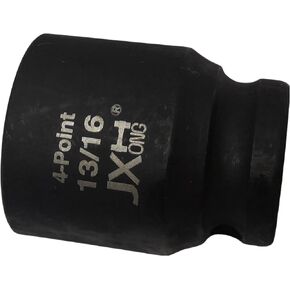 1/2" Drive 13/16" 4-Point Square Socket, Heat Treated Cr-V Alloy Steel