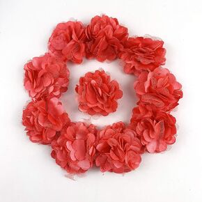 Worlds 10pc Boutique Lace Chiffon Fabric Flower Mesh Flowers 2" Inch (Lvory)