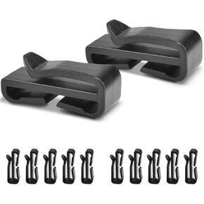 1-1/2" Plastic Webbing Ending Clip, 20 Pack Tactical Molle Belt Clip Hook, Hiking Camping Outdoor Backpack Strap Keeper Clips Slip Clip Buckle Helmet Goggle Strap Clip Replacement