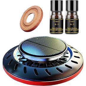 Kwak's Car Air Freshener,Rotating Solar Aromatherapy Essential Oil Diffuser Scent Car Decoration Car Interior Accessories(Black)