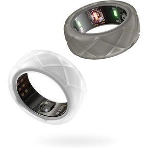 2-Pack Oura Ring Gen 3 Silicone Ring Cover, Oura Ring Protector Gen 3 Heritage Workout Thin Elastic Cover (Black), Small
