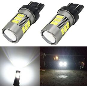 Alla Lighting T20 7440 7443 LED Bulbs Super Bright 4014 54-SMD 6000K Xenon White 12V W21W 7441 7442 7444 for Back-up Reverse Turn Signal Brake Tail Light Replacement