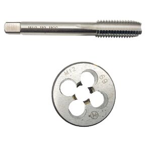 M12x1.75 Tap Die Set RH M12 X 1.75 Tap Right Hand Machine Tool Screw, M12 X 1.75 Thread Tap & Round Die RH M12X1.75 Machine Screw Tap Cutting