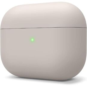 elago Liquid Silicone Case Compatible with AirPods Pro Case Cover - Triple Layer Protection, Safeguard Design, Supports Wireless Charging, Visible LED Light [Stone]