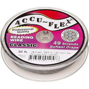 سلك الديكور ACCU-Flex - كلاسيكي شفاف - 49 حبلا - قطر 0.024 بوصة - 30 قدم - جودة احترافية