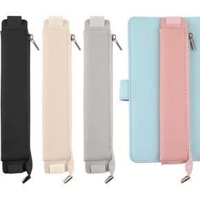 4PCS Adjustable Elastic Band Pen Holder PU Leather Pen Sleeve Pouch Pencil Holder Case Detachable Journal Notebook Pencil Holder for Notebook Books Planners Binders Books