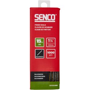 SENCO DA15EABR 1-1/4" 15 Gauge Angled Finish Nails, Galvanized Finish 1,000 Count Pack