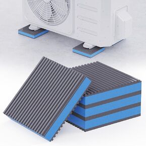 Anti Vibration Isolation Pads, Mechanical Vibration Damping Pads, Air Compressor Rubber Feet for Washing Machine, Sound Shock Absorbing Pads with Tire Smell, Better for Outdoor Use 4"x 4"x 7/8"-4 PCS