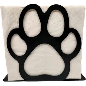 HAO Cute Animal Footprint Iron Napkin Holder Black, Freestanding Tissue Dispenser Holder,Dog Paw Bear Claw Decor,Table Metal Napkin Holder for Home Kitchen Restaurant Picnic Party Wedding (Bear Paw)