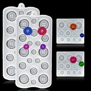 4PCS Button Resin Silicone Molds, 10/12/15/20/22/25/30mm, TuNan Round Button Shape Moulds for Epoxy Resin Casting Clay DIY Crafts -7 Sizes