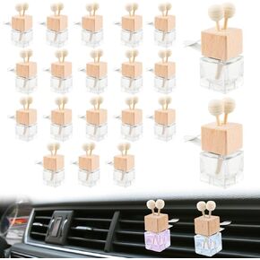 20 Pack Car Air Freshener Diffuser Bottle with Vent Clip Empty Perfume Diffuser Bottle Essential Oil Diffuser Bottles Car Auto Fragrance Ornament Decor