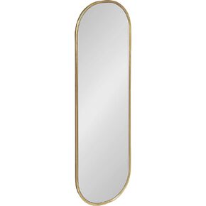 Kate and Laurel Caskill Modern Oval Mirror, 18" x 24", Black, Capsule-Shaped Accent Mirror for Entryway, Living Room, or Bathroom