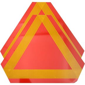 Baluue 2pcs Slow Moving Vehicle Sign, 13.7" x 15.7" Reflective Safety Triangle Sign, Highly Visible Slow Moving Vehicle Triangle Sign, Heavy Duty Aluminium Golf Cart Vehicle Sign