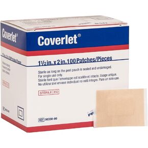 Coverlet Adhesive Patch Bandage 1-1/2" x 2", Latex-free 100 per Box